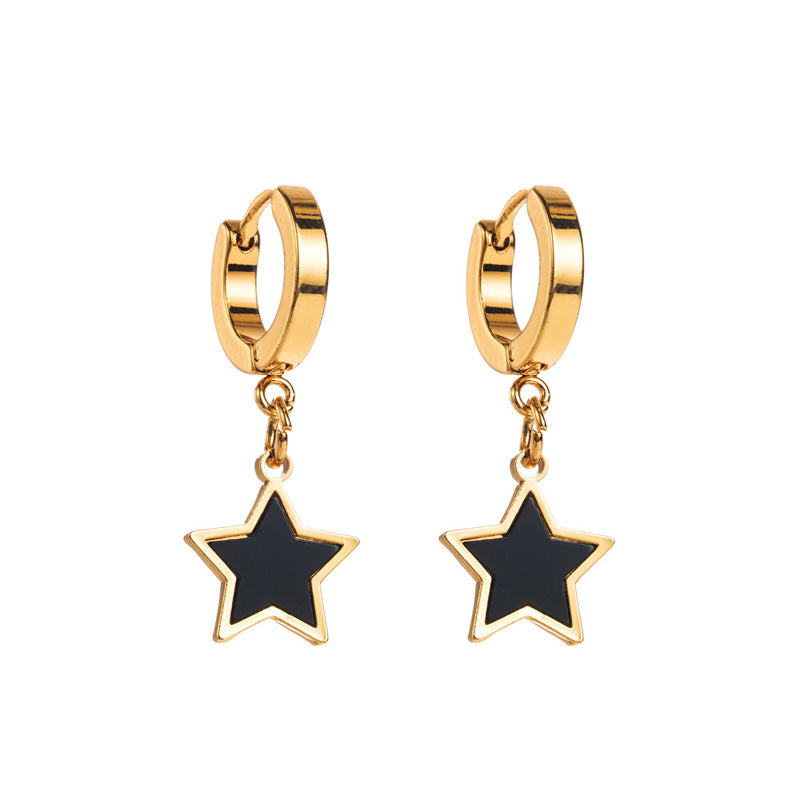 Stainless steel heart cross star earrings