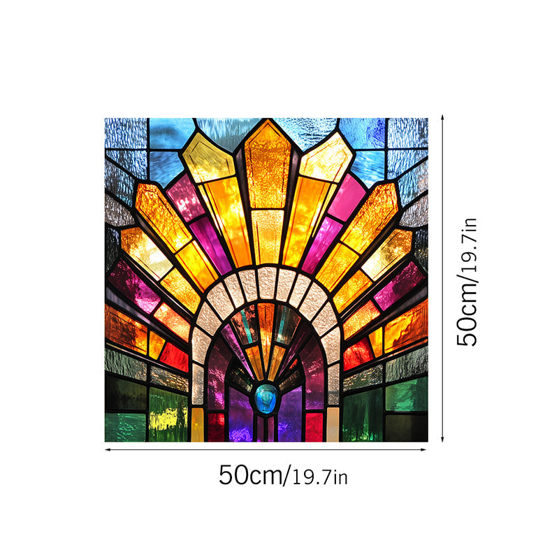 Colorful flower static glass sticker