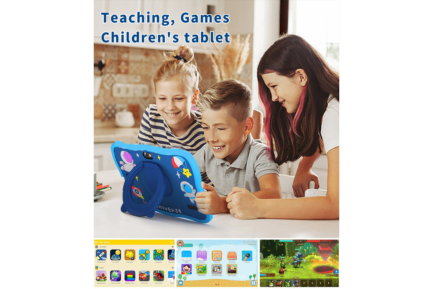 7-inch drop-resistant children's tablet for learning and entertainment