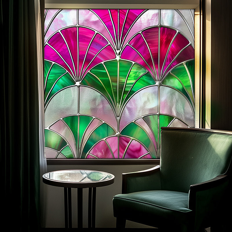 Colorful flower static glass sticker