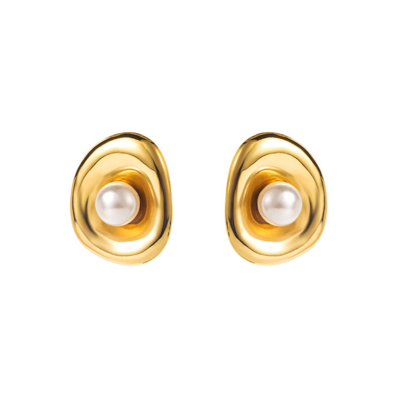 Simple stainless steel retro earrings