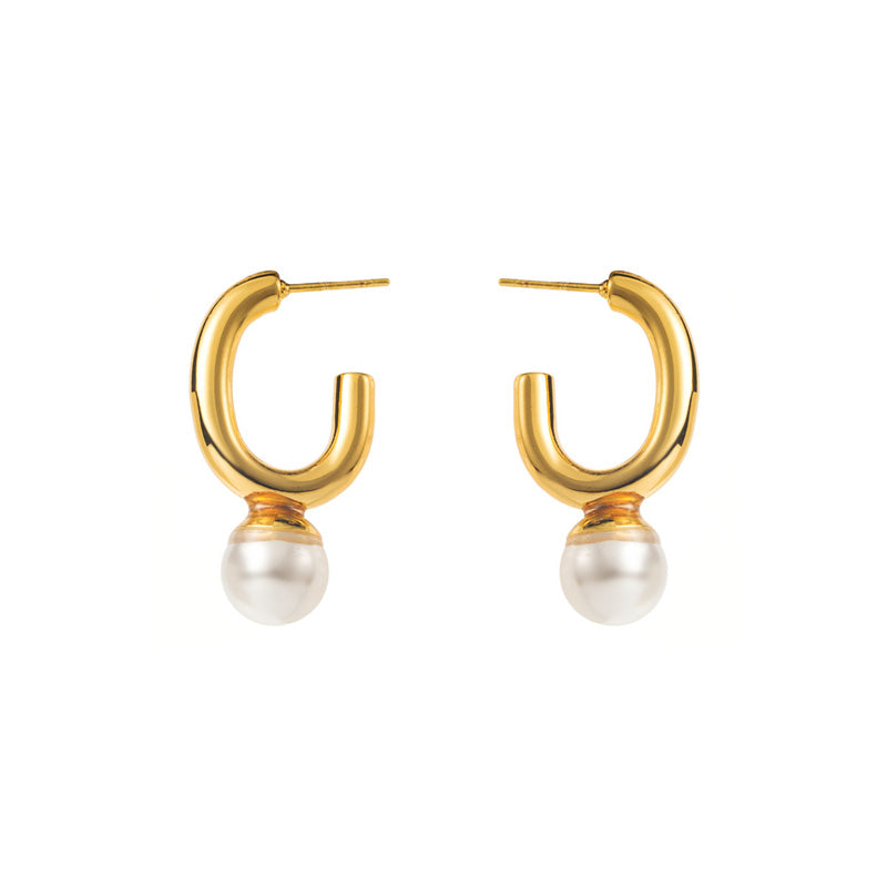 Simple stainless steel retro earrings