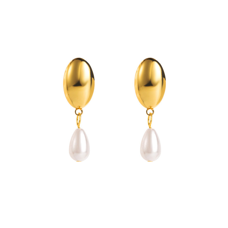 Simple stainless steel retro earrings