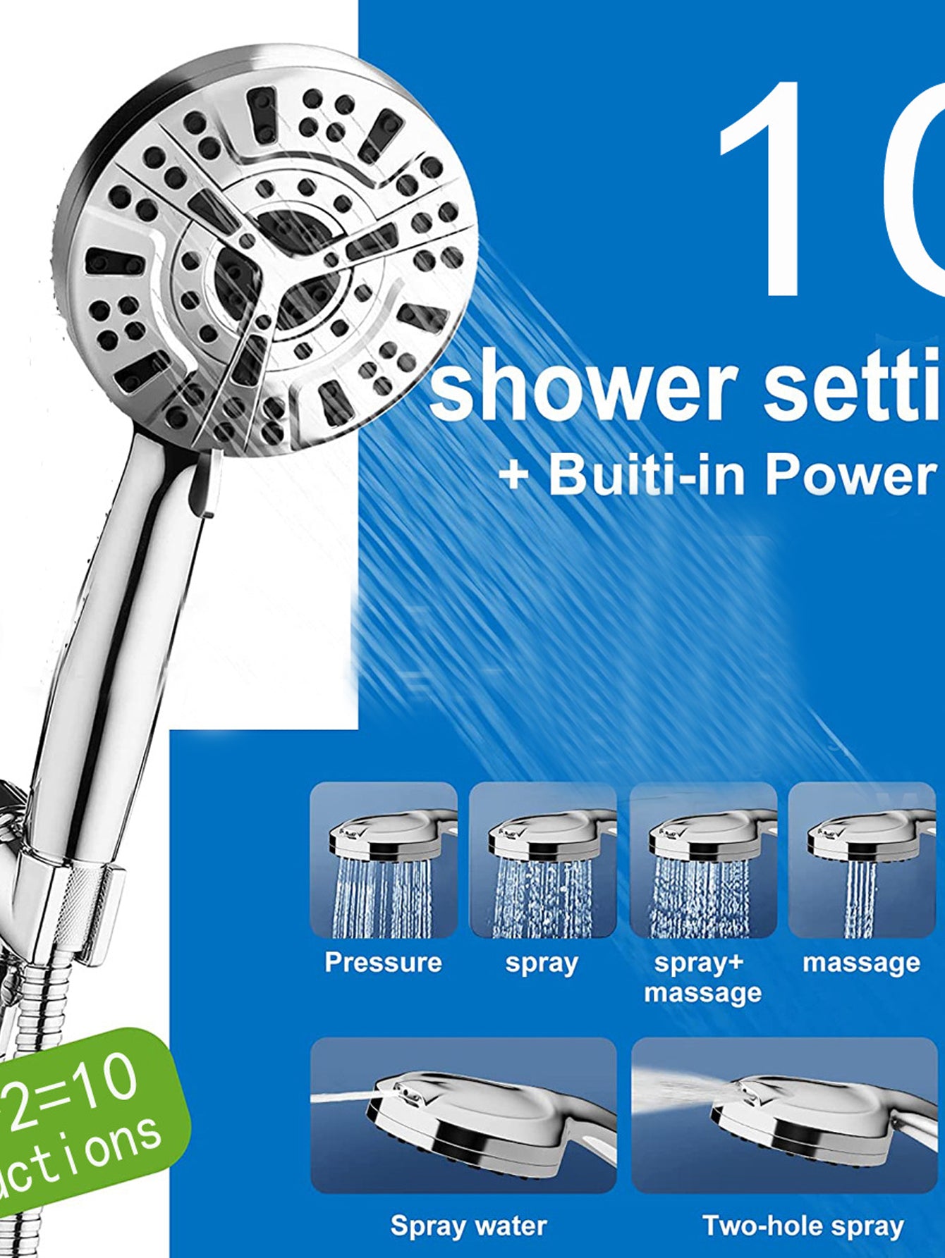 Pressurized dechlorination water spray gun shower set
