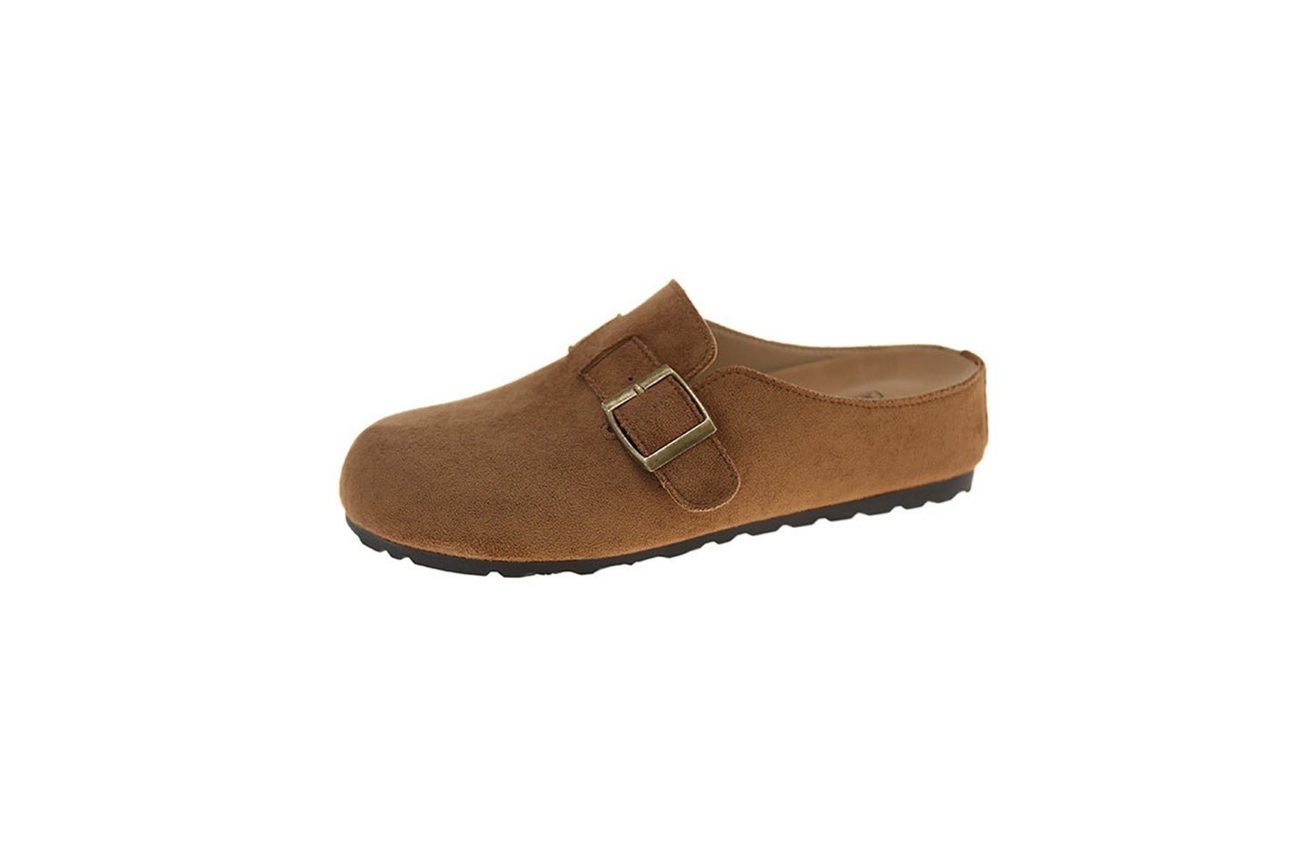 Matte Round-Toe Thick-Sole Birkenstock Slides