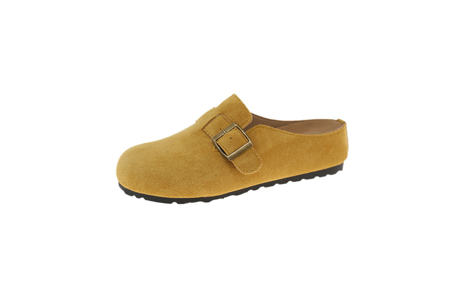 Matte Round-Toe Thick-Sole Birkenstock Slides