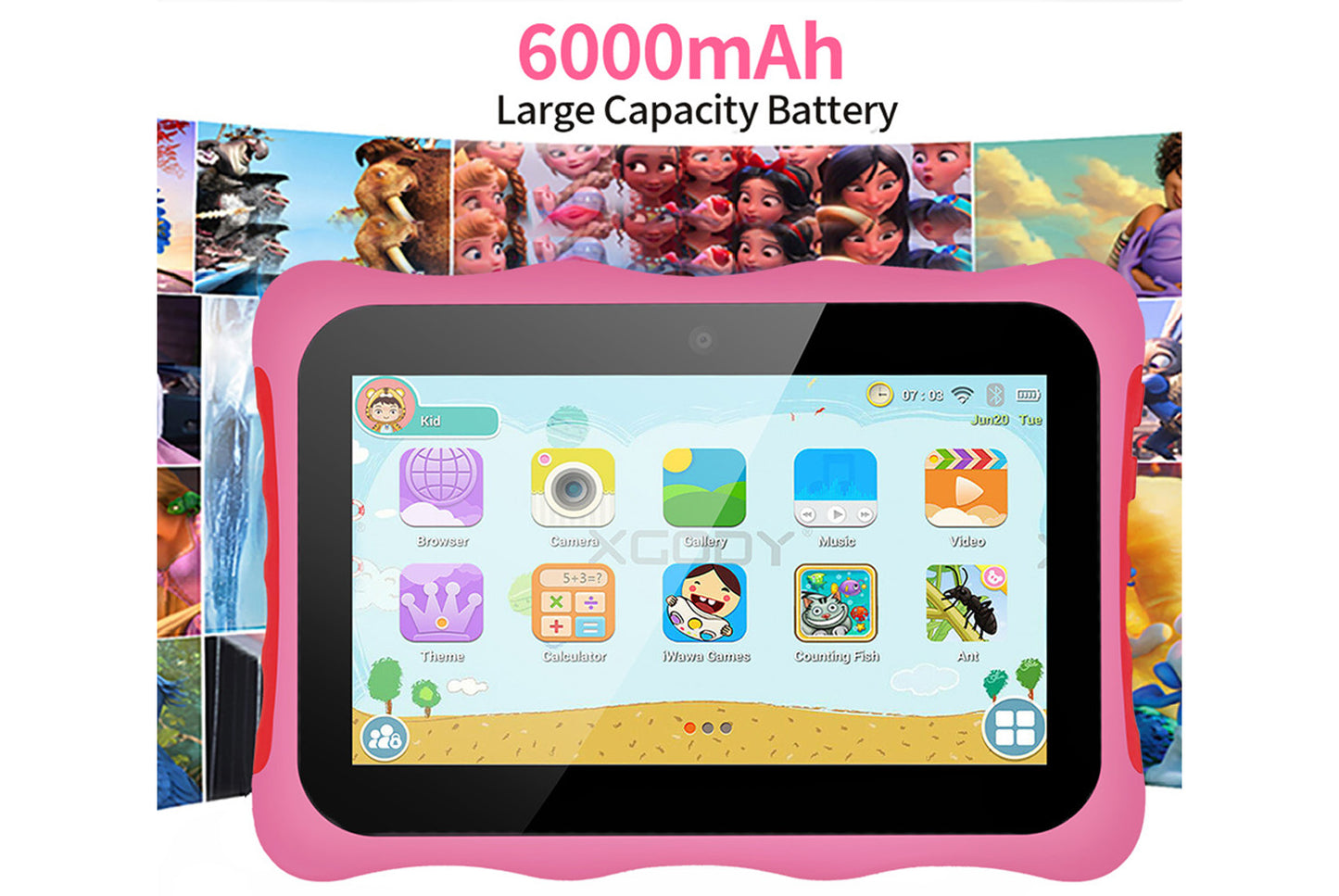 7-inch Kids Tablet with 1+16GB RAM, Two Colors Available