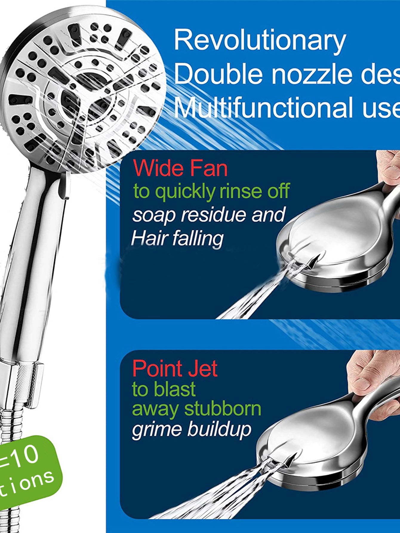 Pressurized dechlorination water spray gun shower set