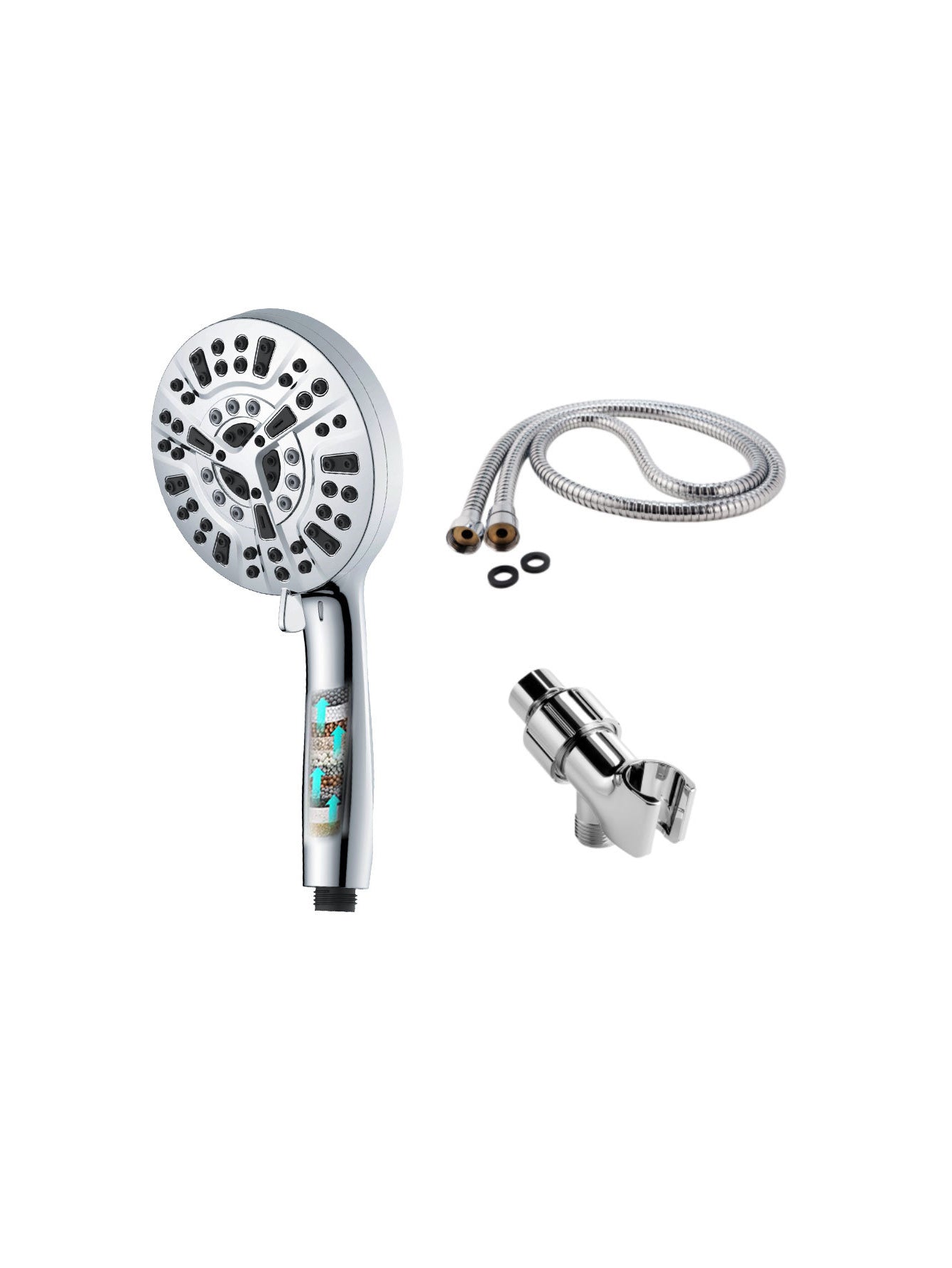 Pressurized dechlorination water spray gun shower set
