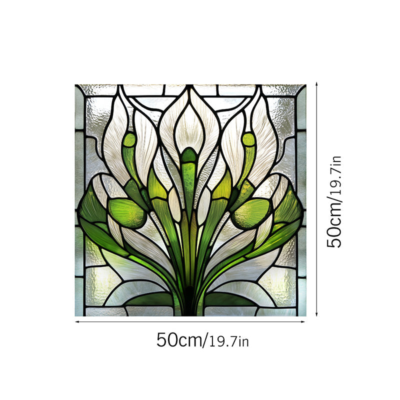 Colorful flower static glass sticker
