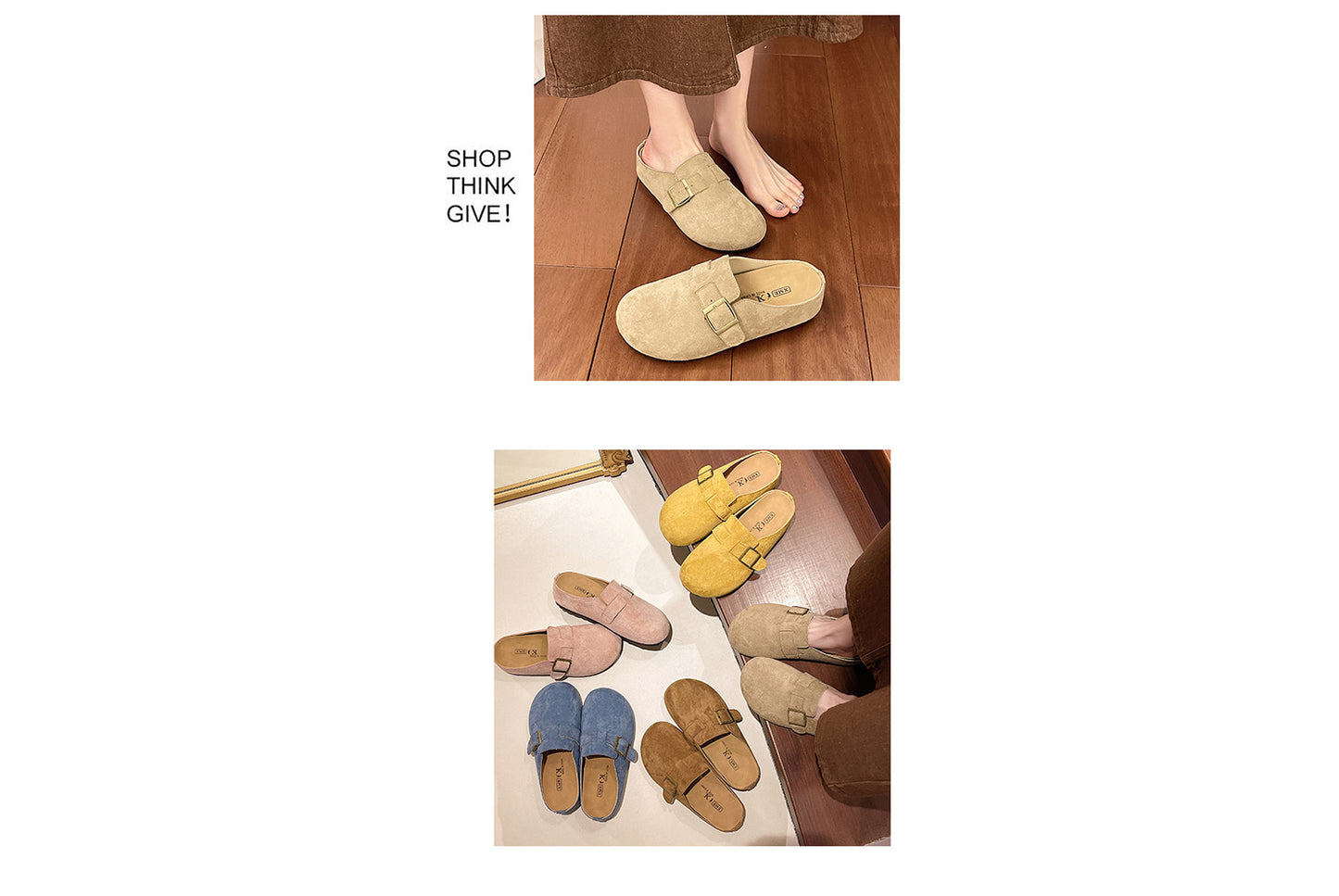 Matte Round-Toe Thick-Sole Birkenstock Slides