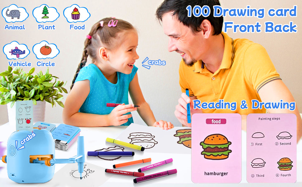 **Smart Children's Drawing Robot (with Pen and Card Insertion)**