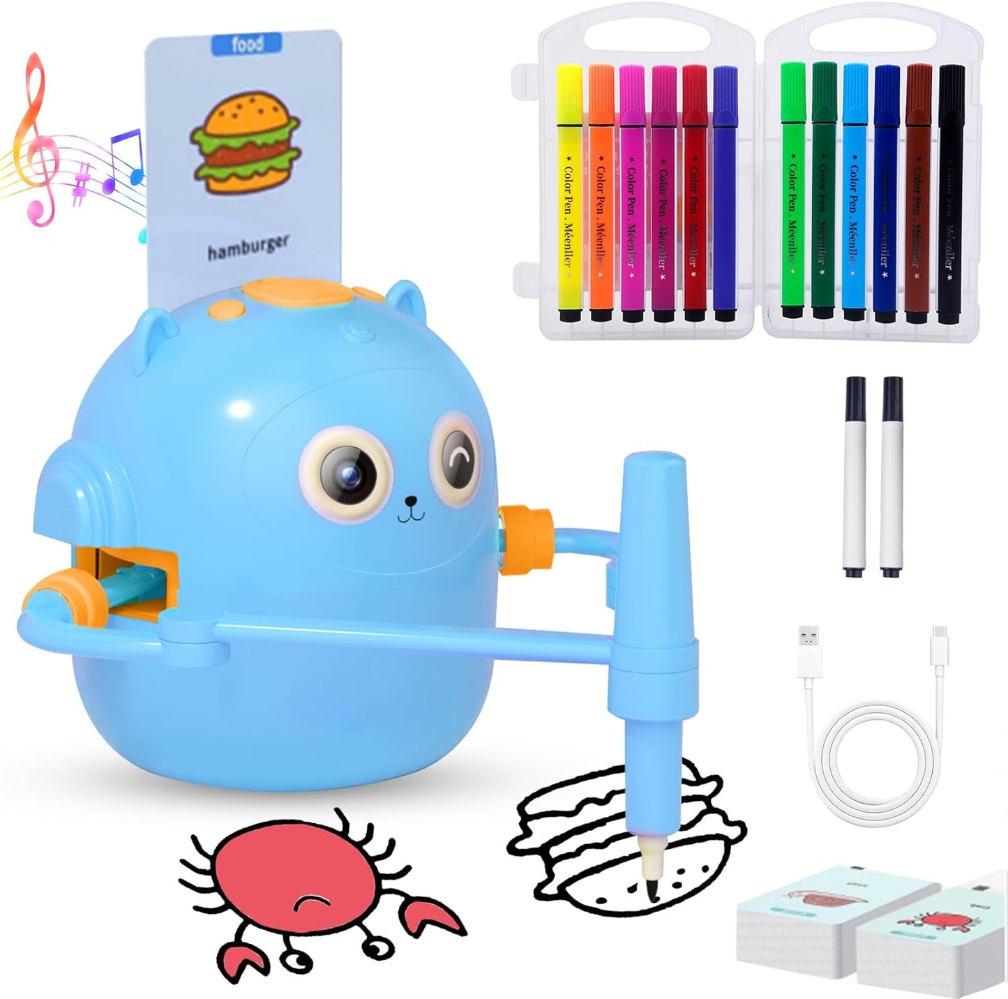 **Smart Children's Drawing Robot (with Pen and Card Insertion)**