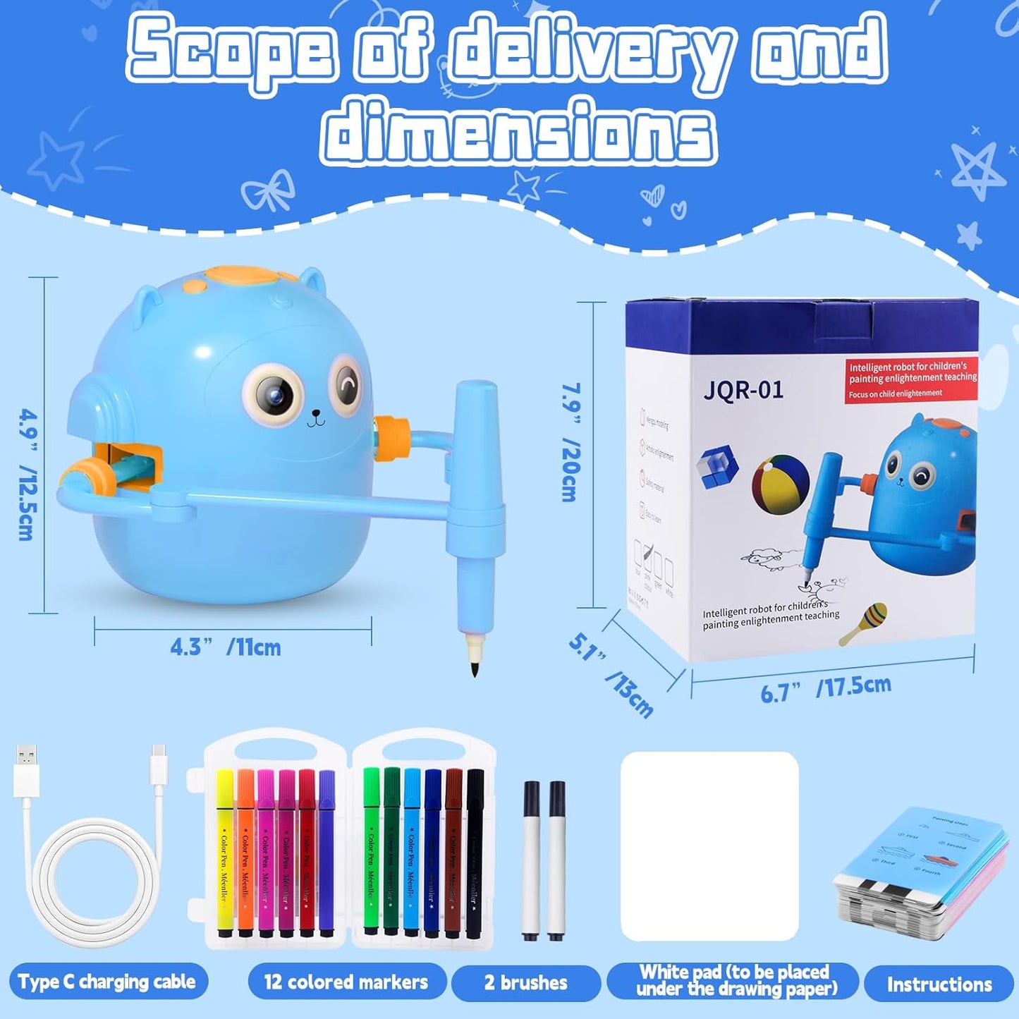 **Smart Children's Drawing Robot (with Pen and Card Insertion)**
