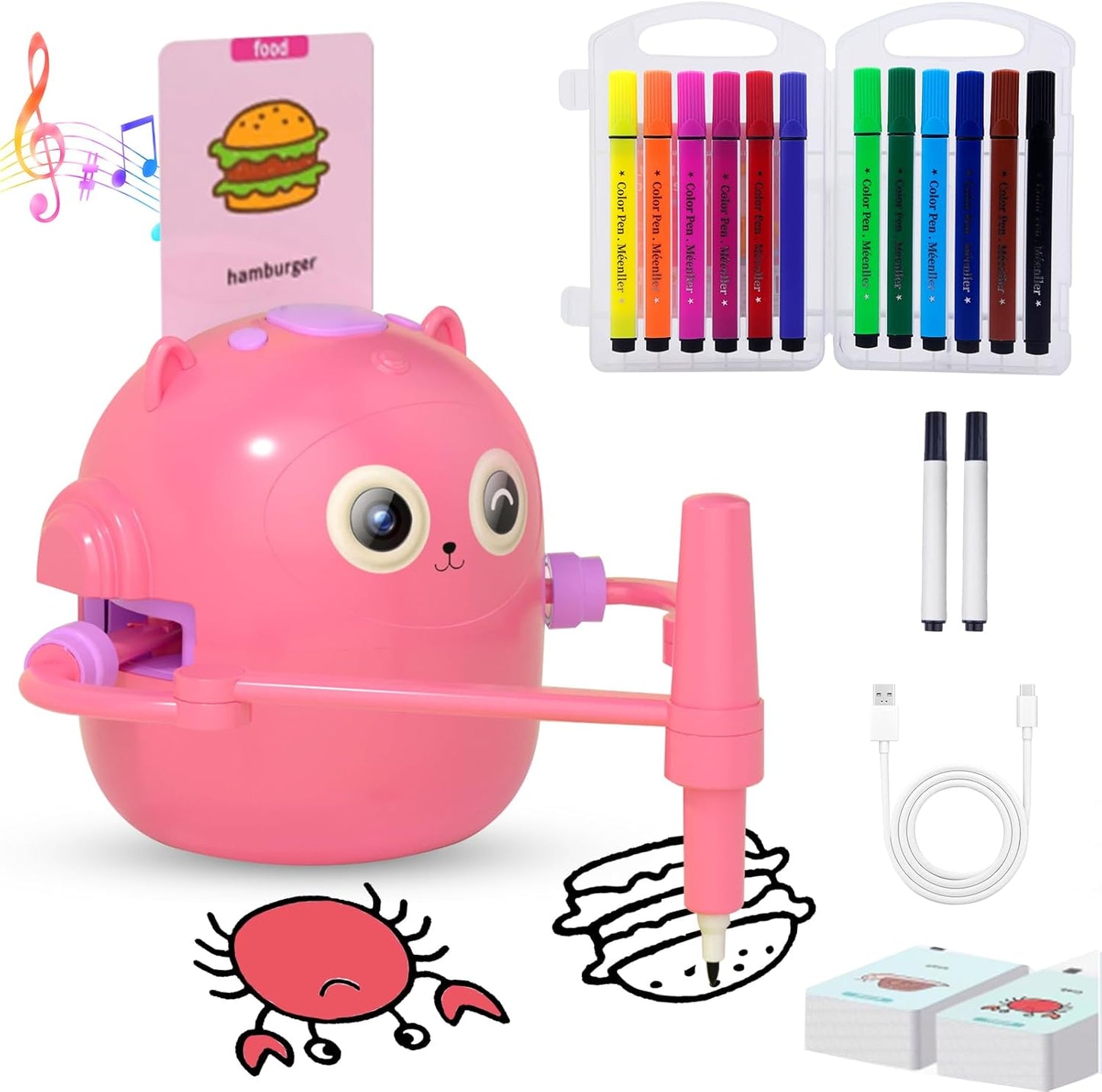**Smart Children's Drawing Robot (with Pen and Card Insertion)**
