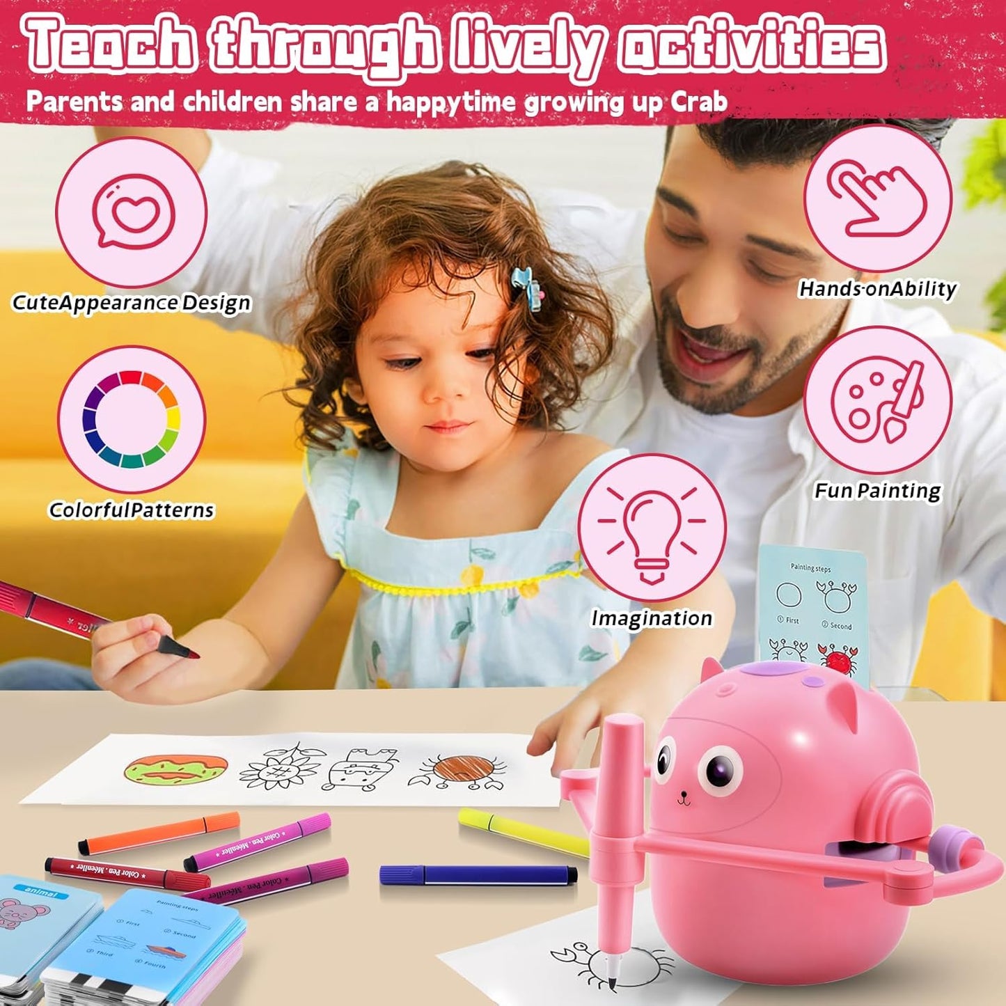 **Smart Children's Drawing Robot (with Pen and Card Insertion)**