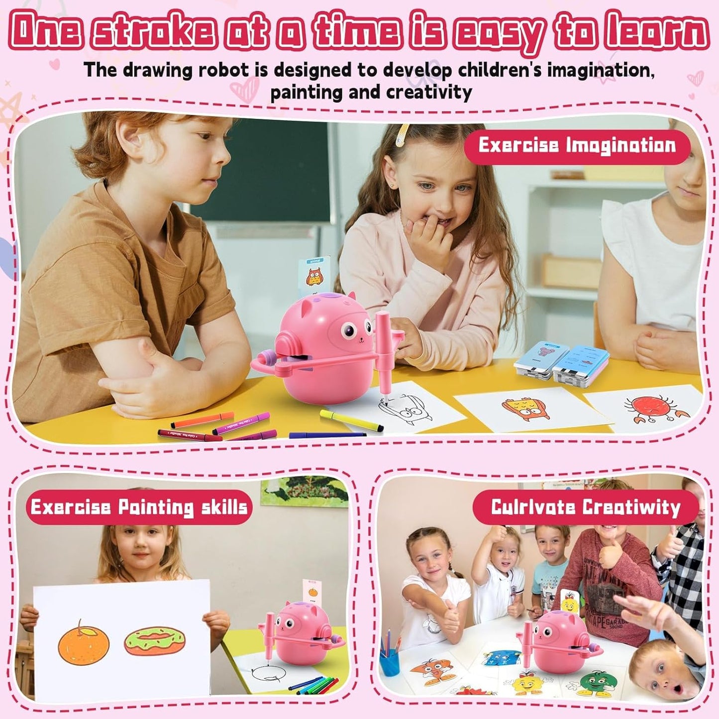 **Smart Children's Drawing Robot (with Pen and Card Insertion)**