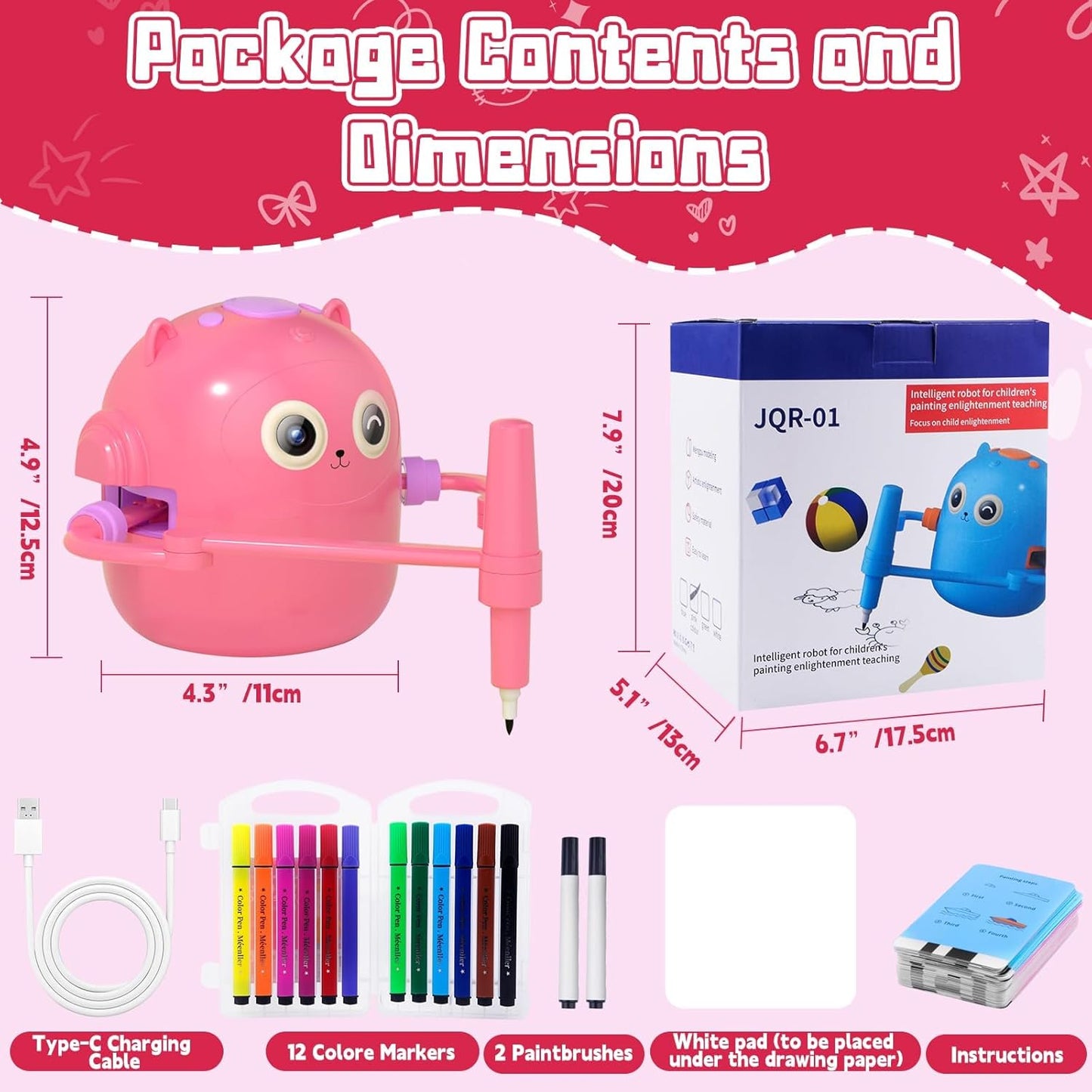 **Smart Children's Drawing Robot (with Pen and Card Insertion)**