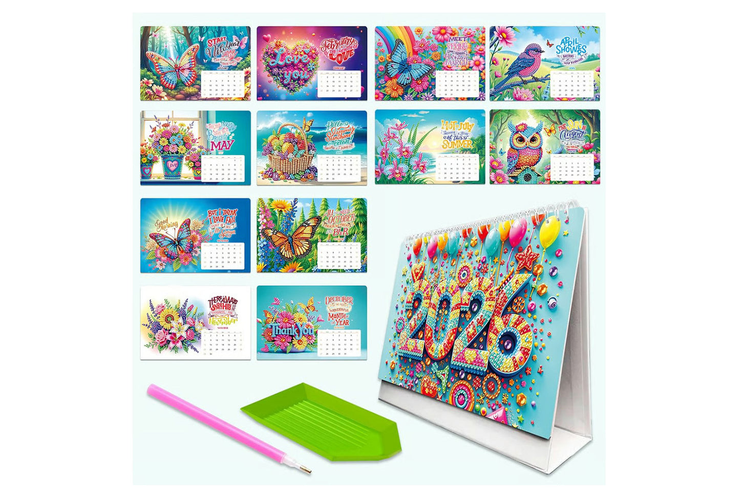 **2026 DIY Desktop Diamond Calendar**