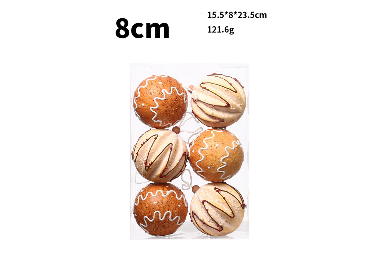 **8cm Painted Gingerbread Man Foam Christmas Ball Set**