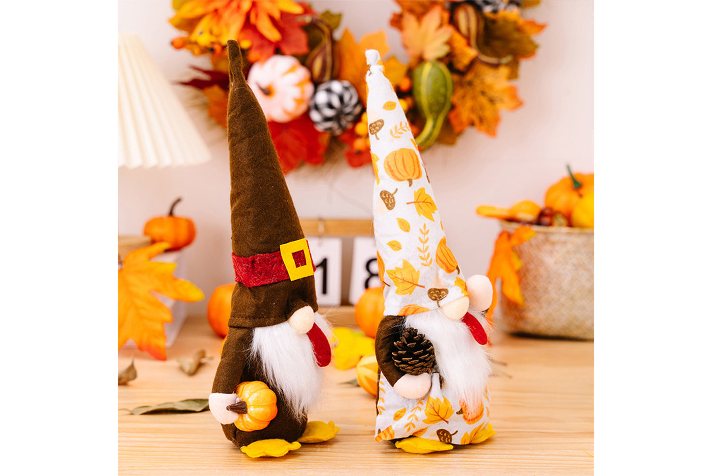 Thanksgiving Turkey Gnome Ornament | Pumpkin and Pine Cone Doll Ornament