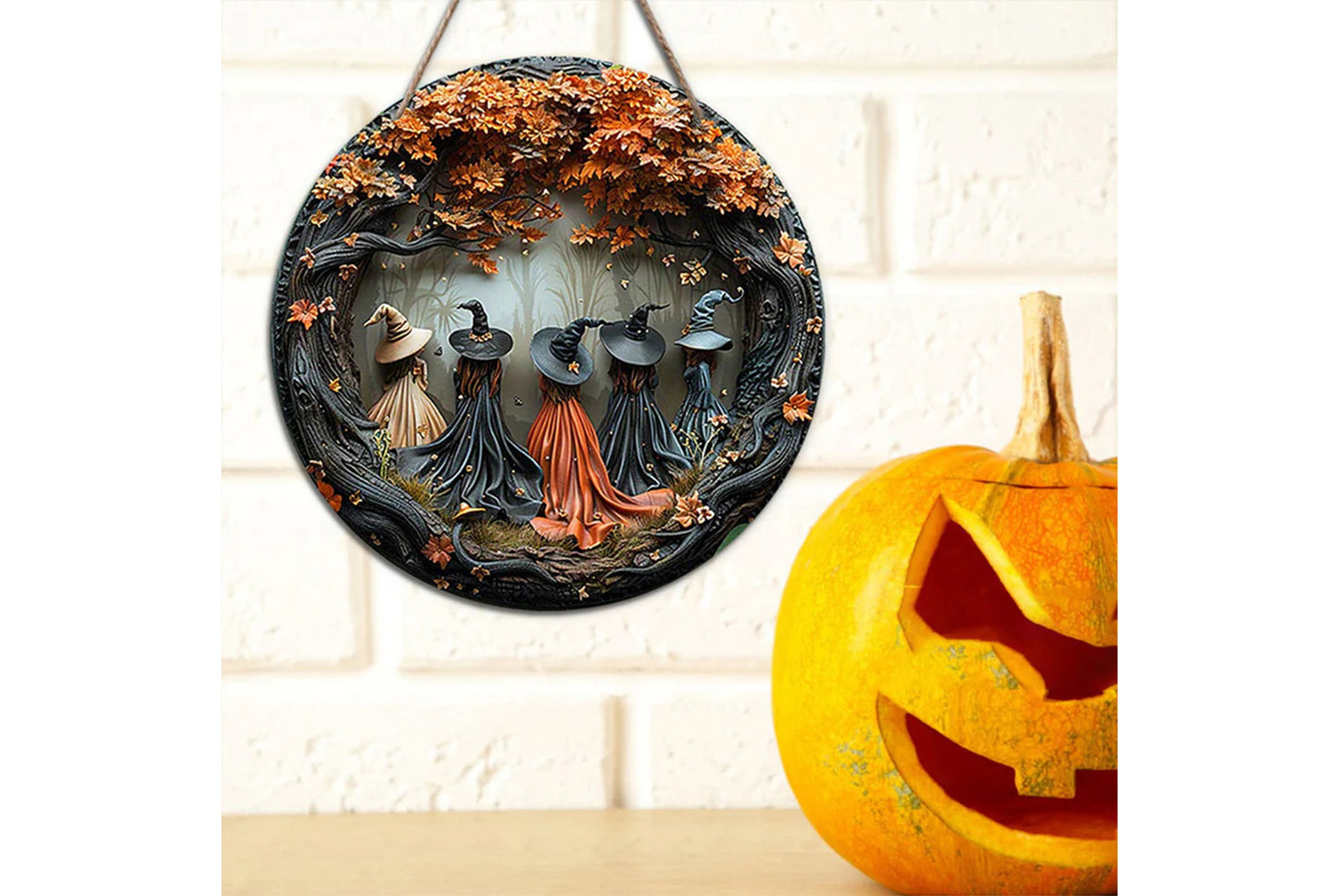 **Creative Round Halloween Acrylic Doorplate**