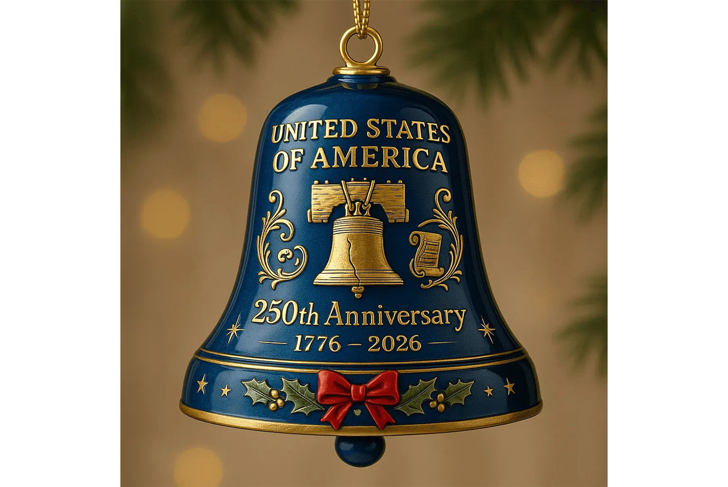 **U.S. 250th Anniversary Bell Ornament**