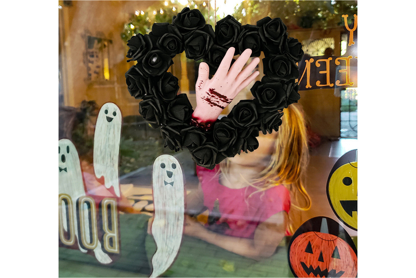 Halloween Bloody Hand Ivy Wreath