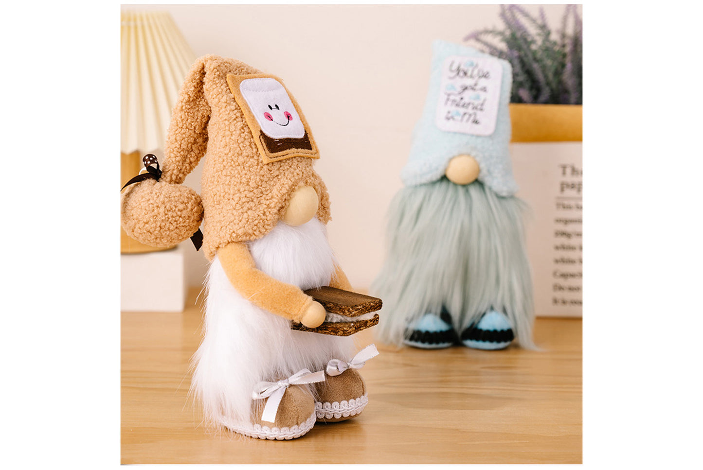 **Holiday Plush Gnome | Cow Biscuit-Shaped Ornament**