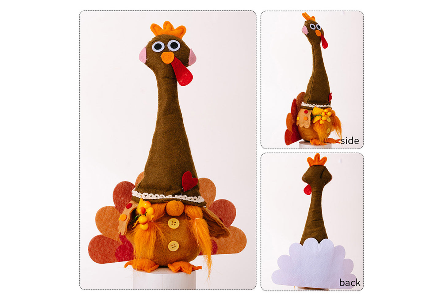 Harvest Festival Turkey Doll | Long-Neck Gnome Home Decor