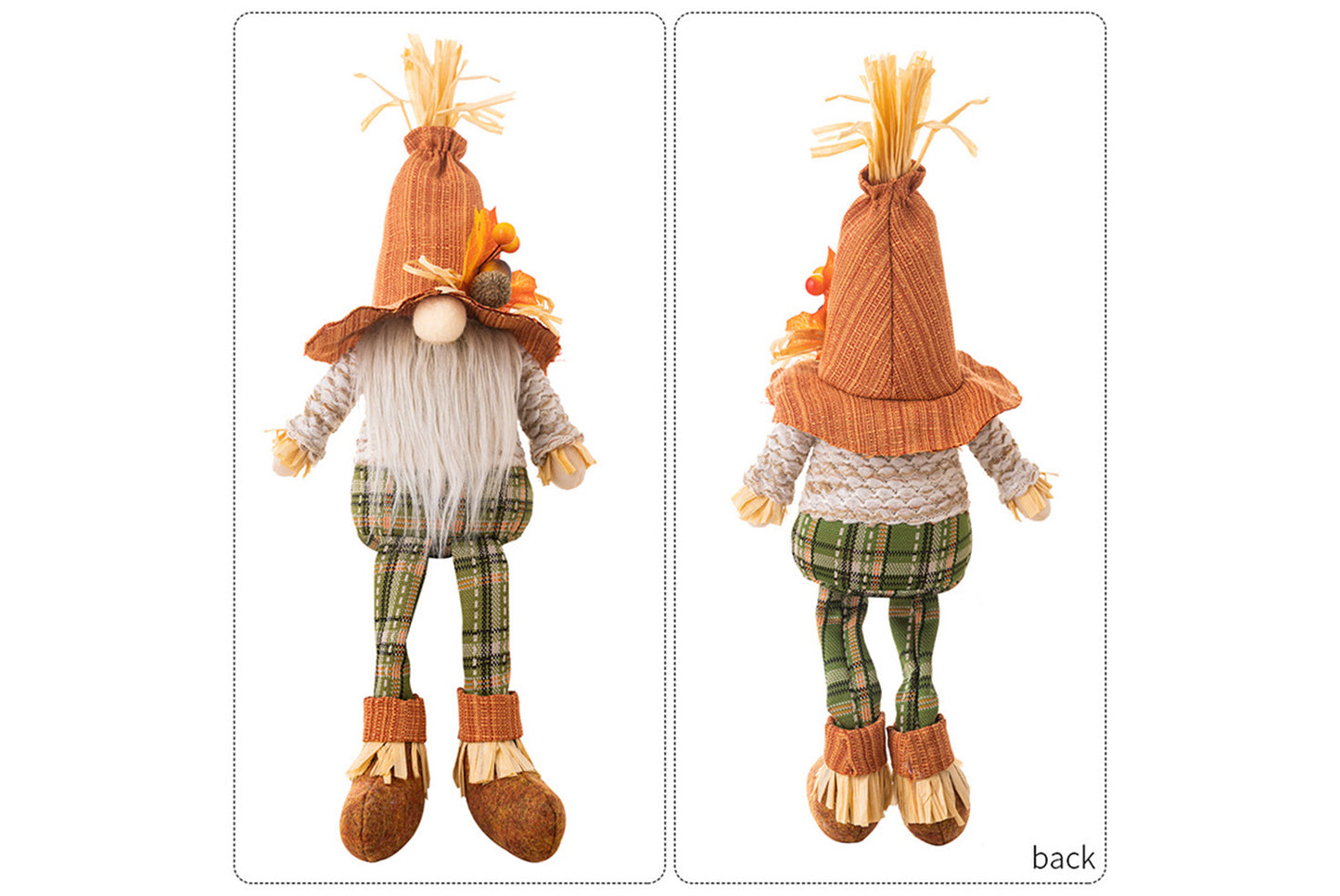 Thanksgiving Maple Leaf Straw Hat Rudolph Doll