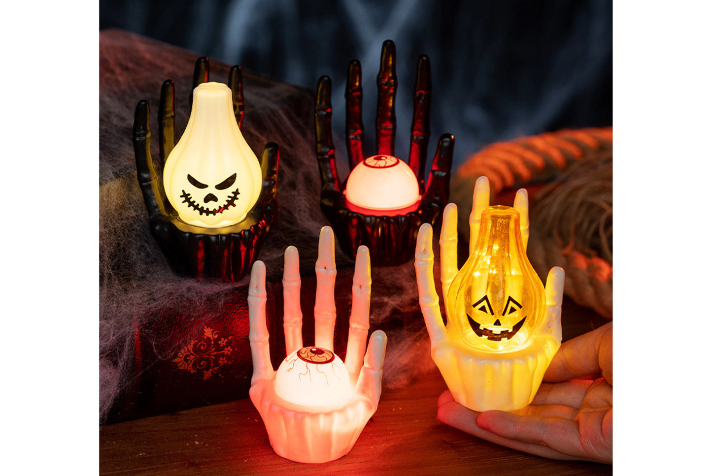 **Halloween Ghost Hand Pumpkin Lantern | Mood Lighting Props**