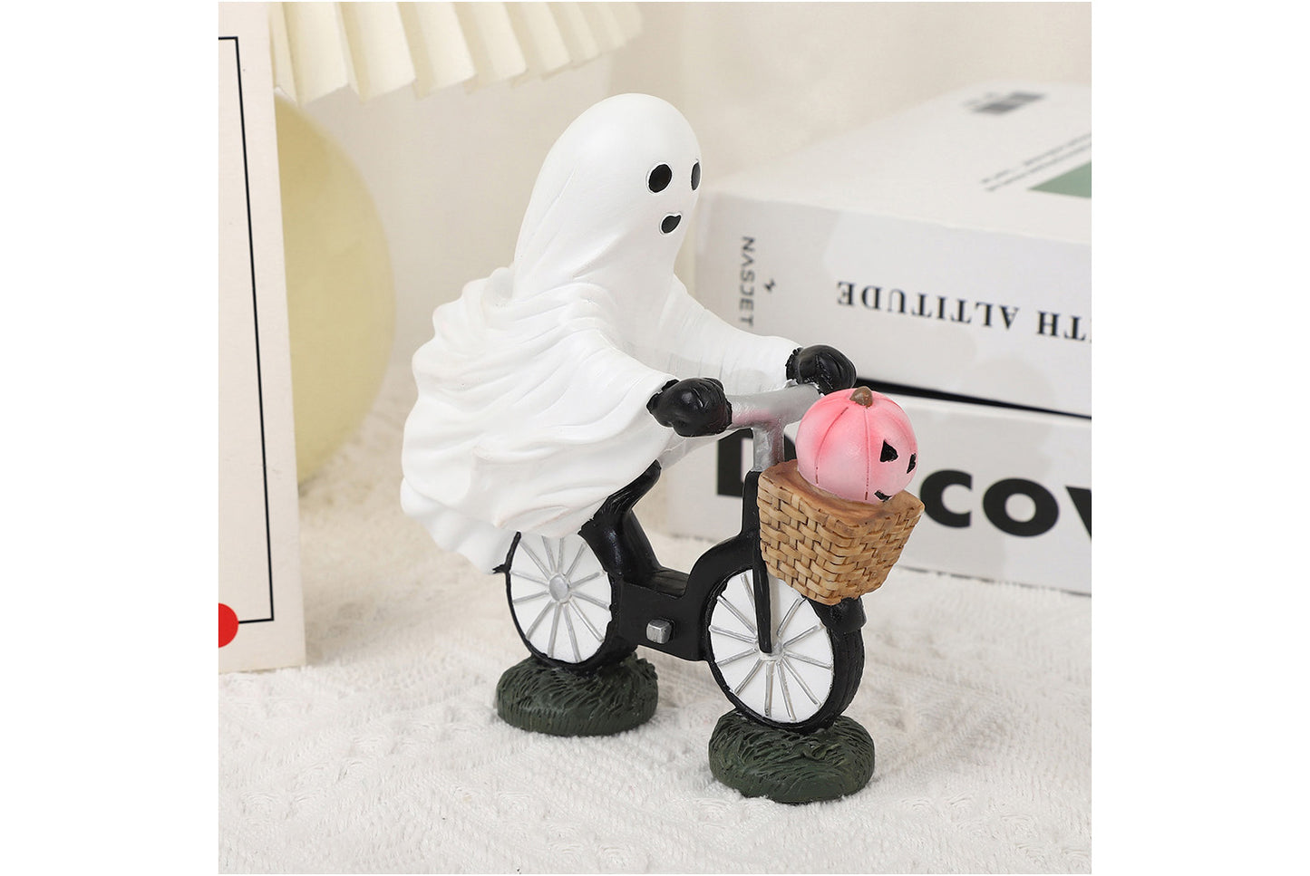 **Halloween Ghost Bicycle Ornament | Creative Desktop Decoration**