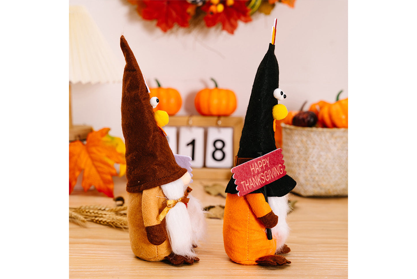 **Thanksgiving Turkey Gnome Figurine | Harvest Season Decorative Figurine**