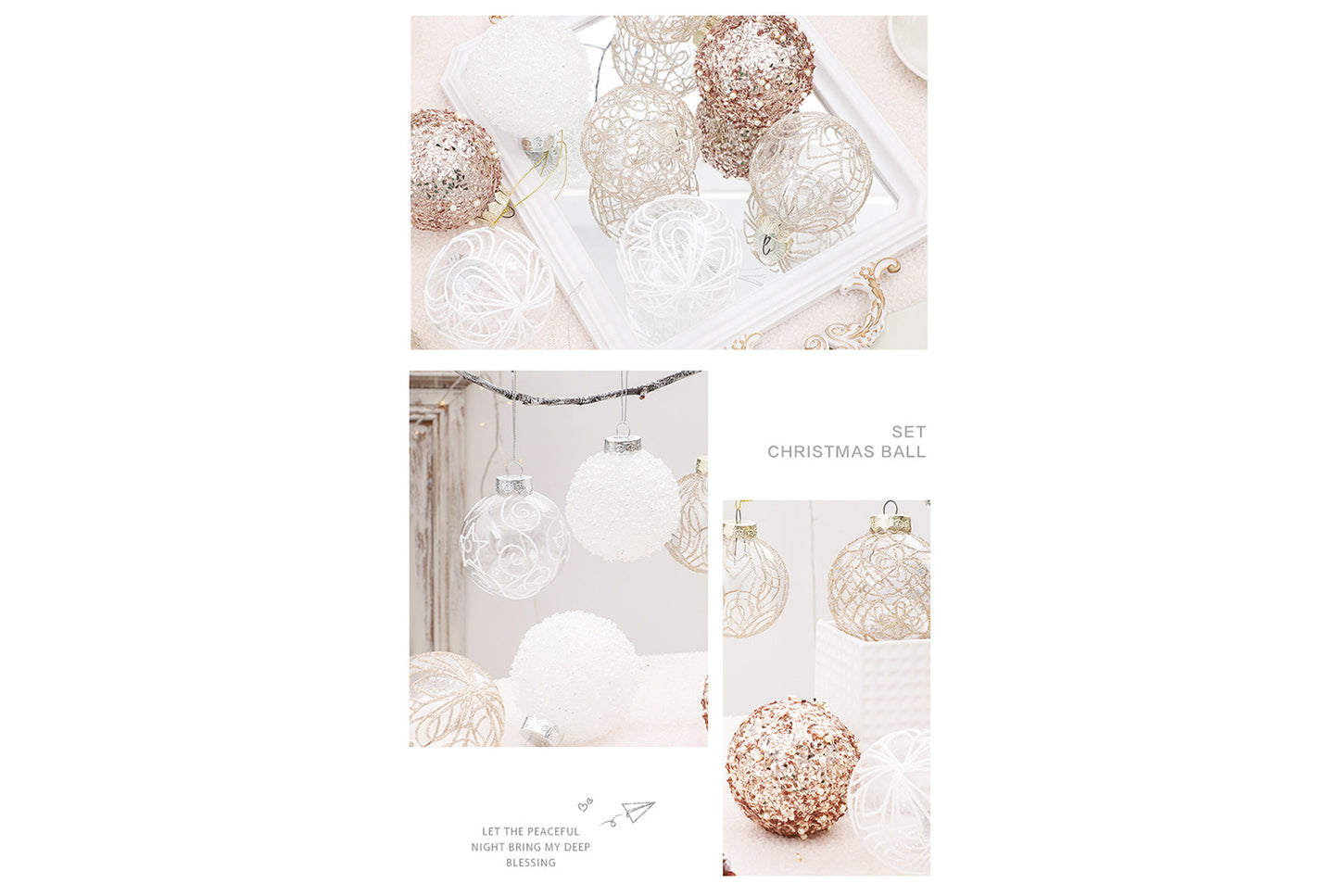 **8cm/6pcs Premium Transparent Painted Christmas Ball Gift Box**