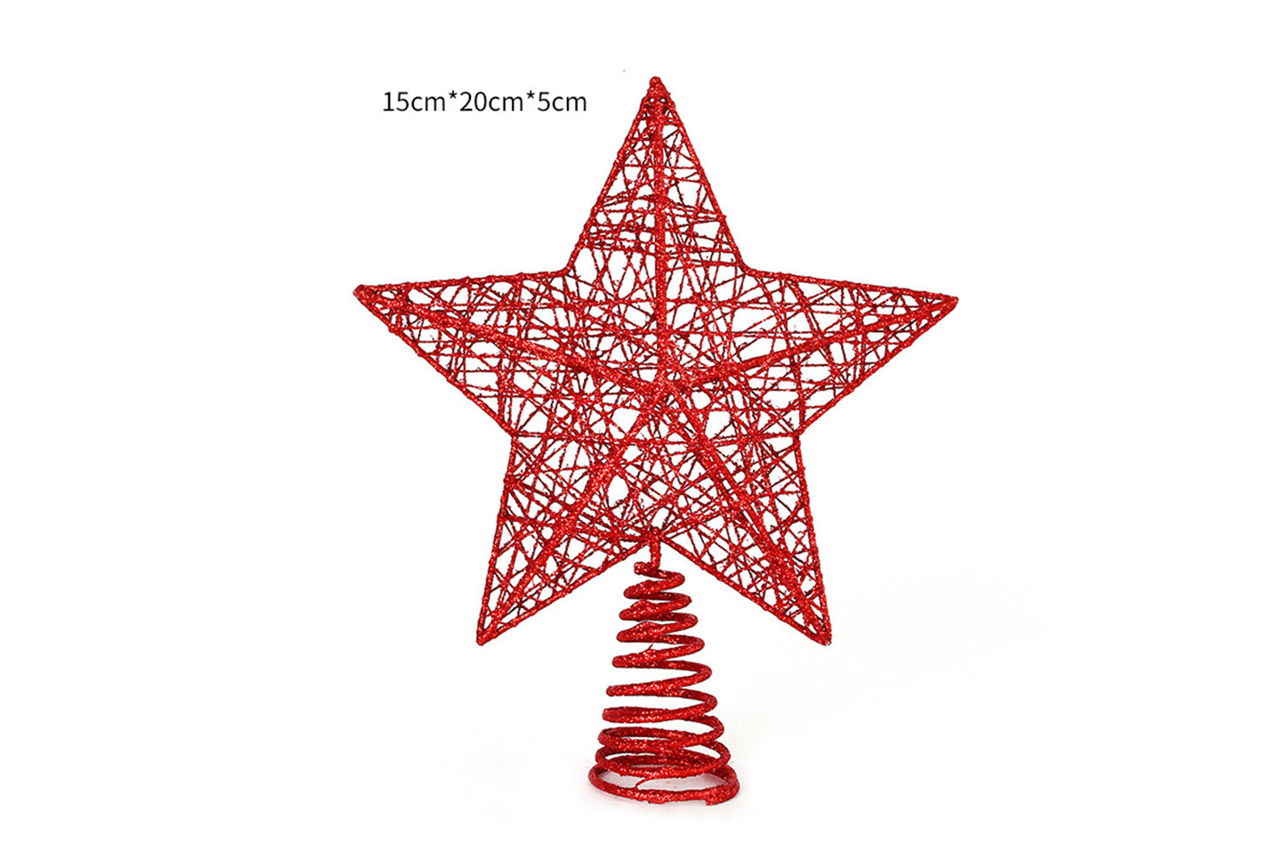 **Wrought Iron Glitter Hollow Treetop Star Ornament**