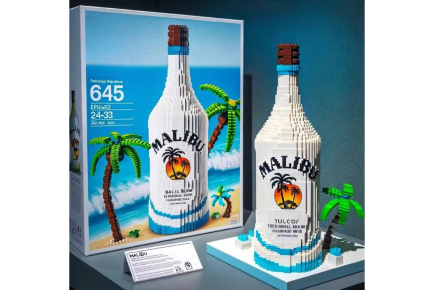 **High-End Simulated Whiskey Bottle Building Block Set**