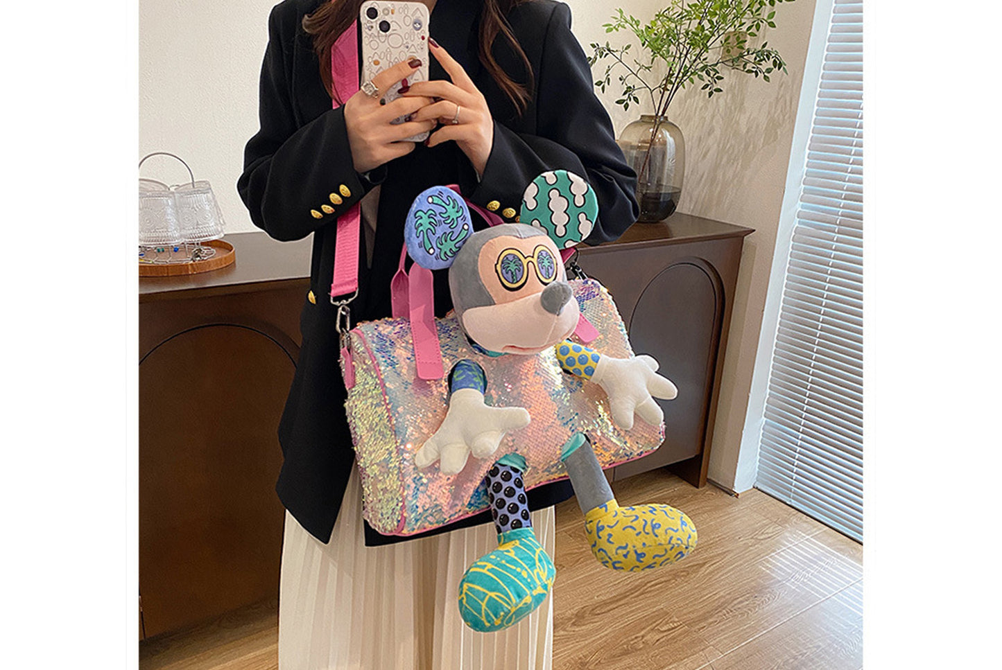 **Mickey Mouse Shoulder Bag with Doll**