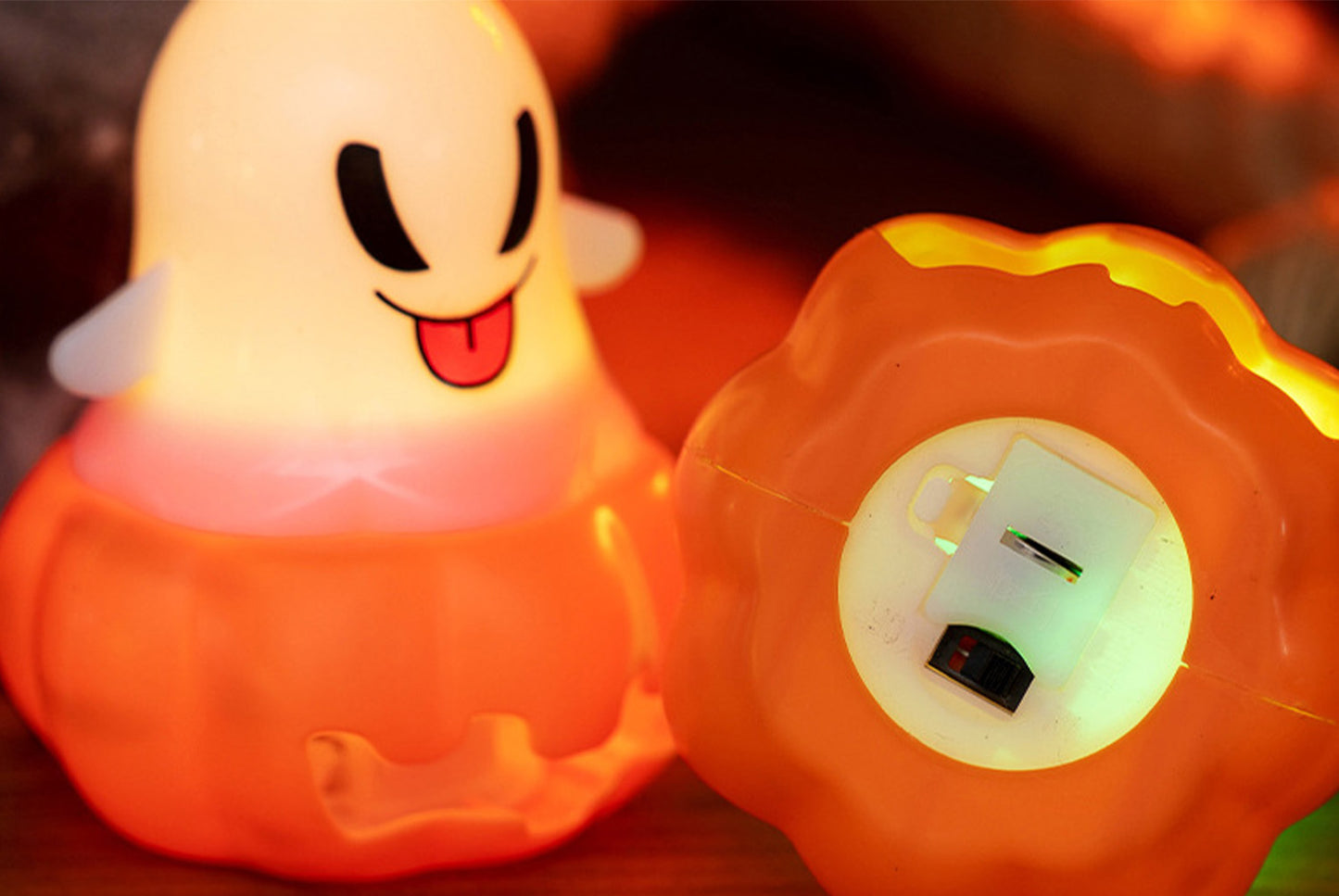 **Halloween Ghost Pumpkin Lantern | Illuminated Decorative Props**