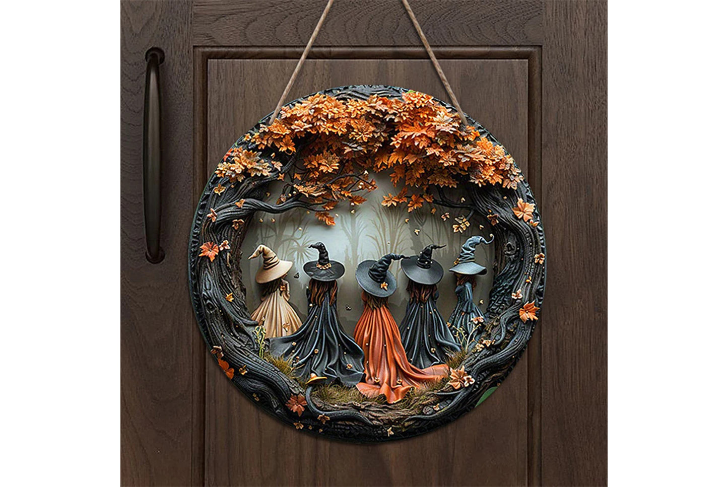 **Creative Round Halloween Acrylic Doorplate**