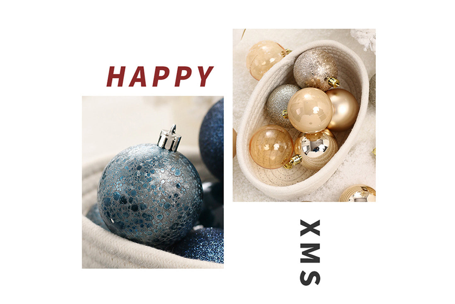 **12 Exquisitely Painted Christmas Ball Gift Box Ornaments**