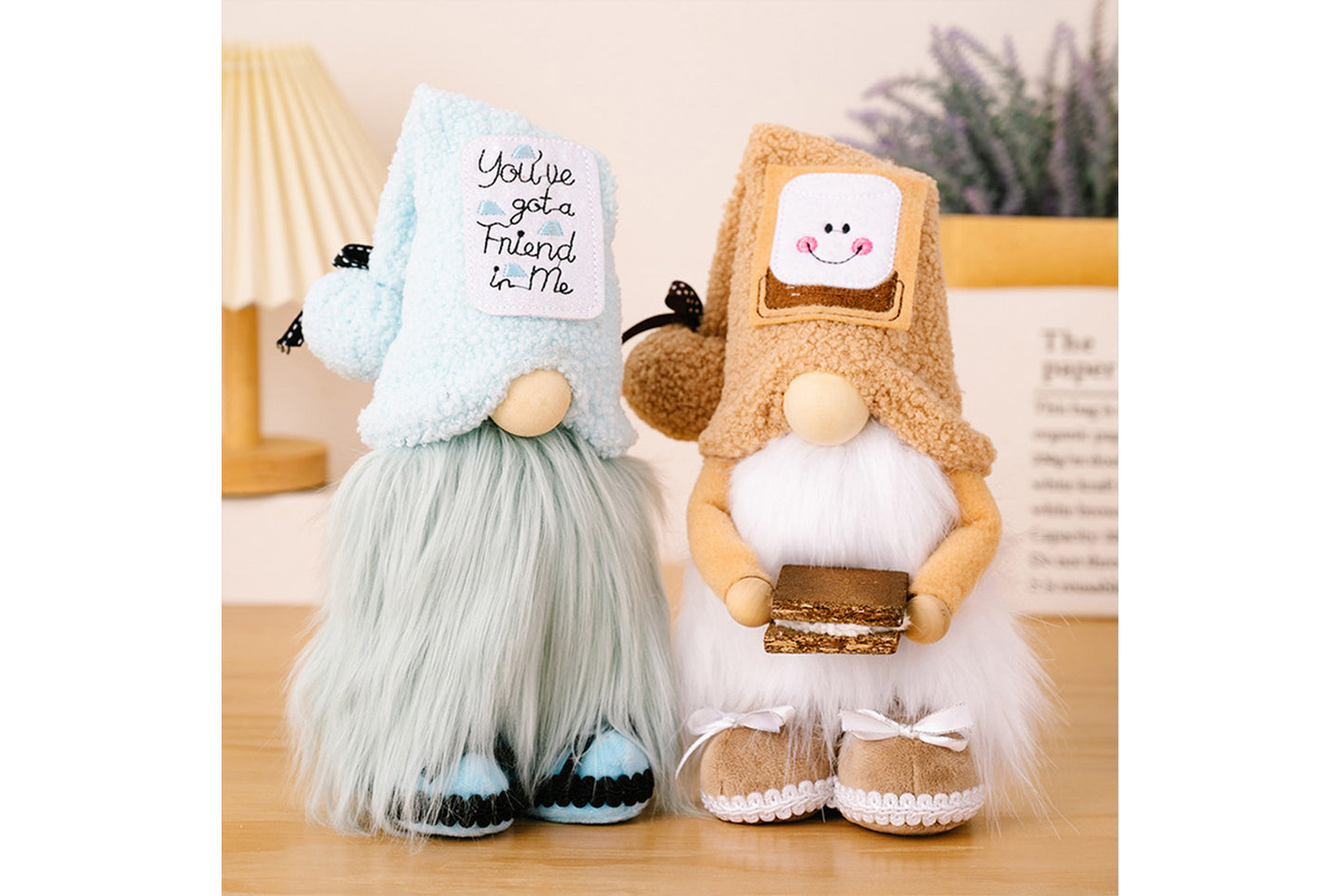**Holiday Plush Gnome | Cow Biscuit-Shaped Ornament**