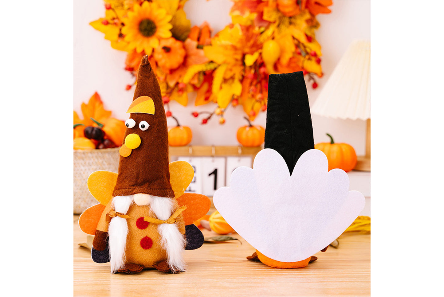 Thanksgiving Spread-Tail Turkey Gnome Ornament