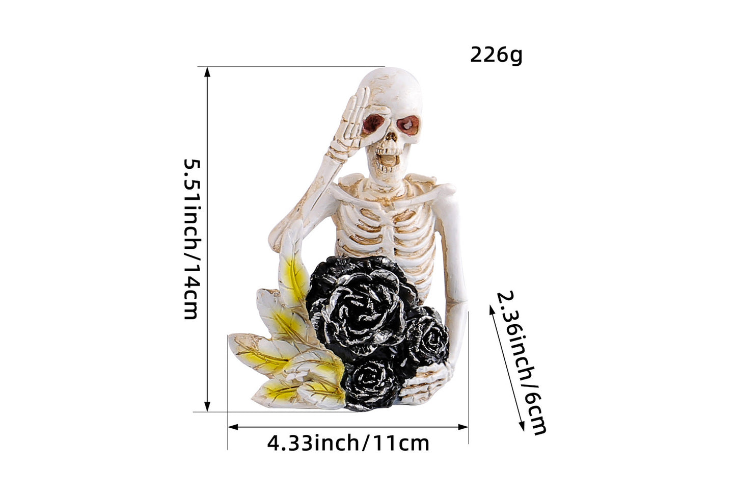 **Halloween Cartoon Skeleton Figure | Funny Resin Decoration**