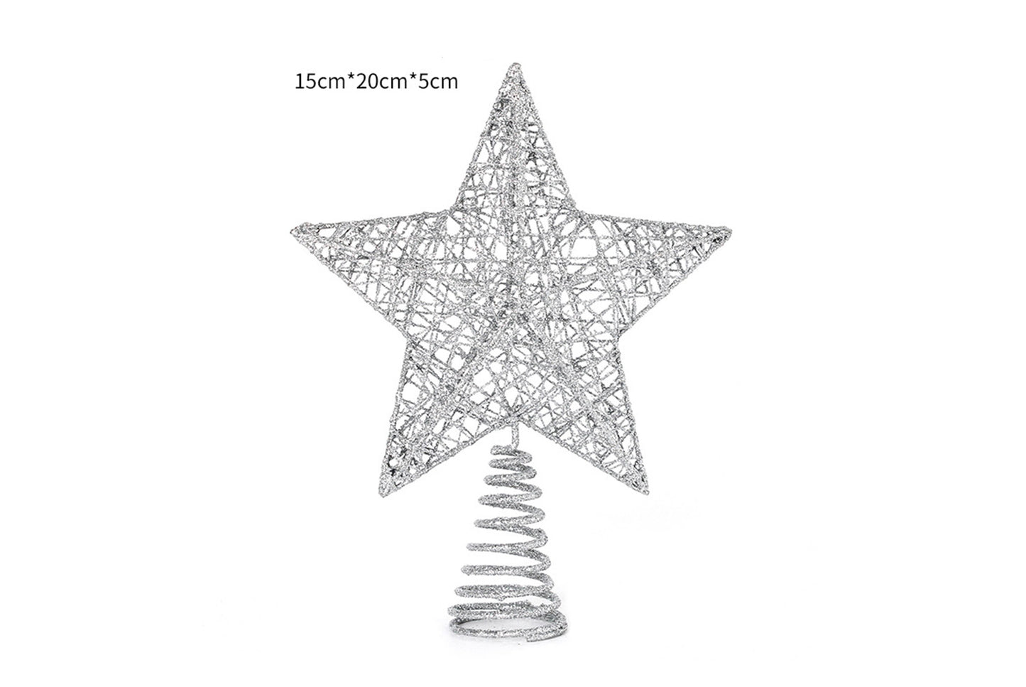 **Wrought Iron Glitter Hollow Treetop Star Ornament**