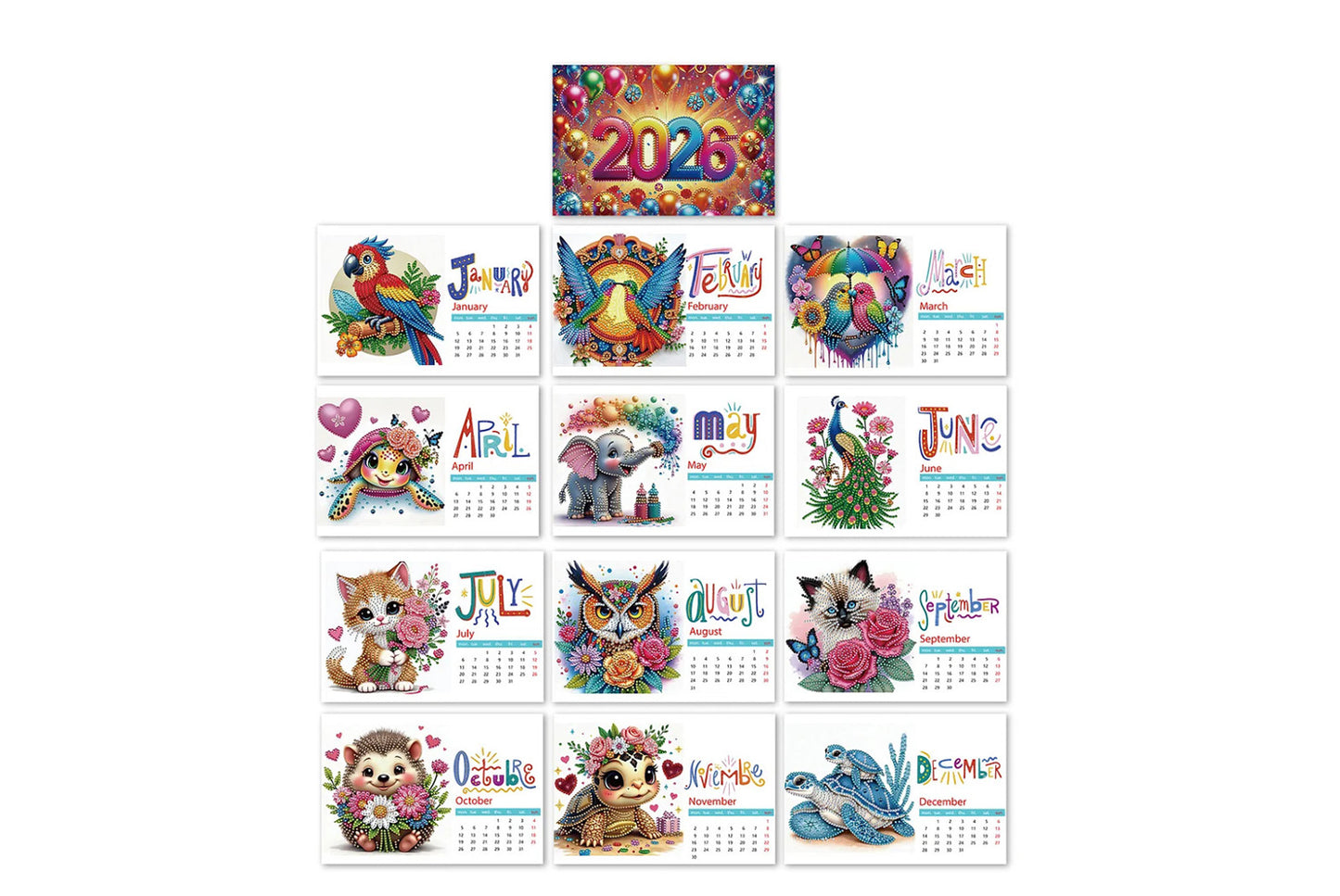 **2026 DIY Desktop Diamond Calendar**