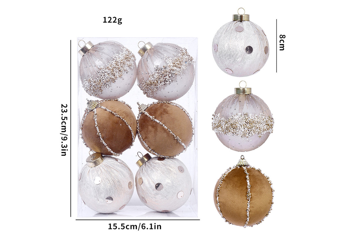**Exquisite Cloth-Wrapped Foam Christmas Ball Set**