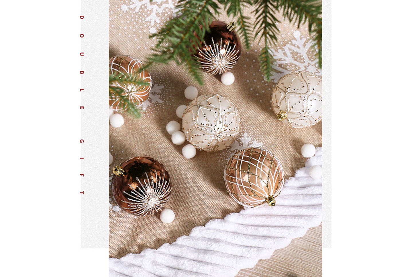 **Set of 6 Painted Christmas Balls**