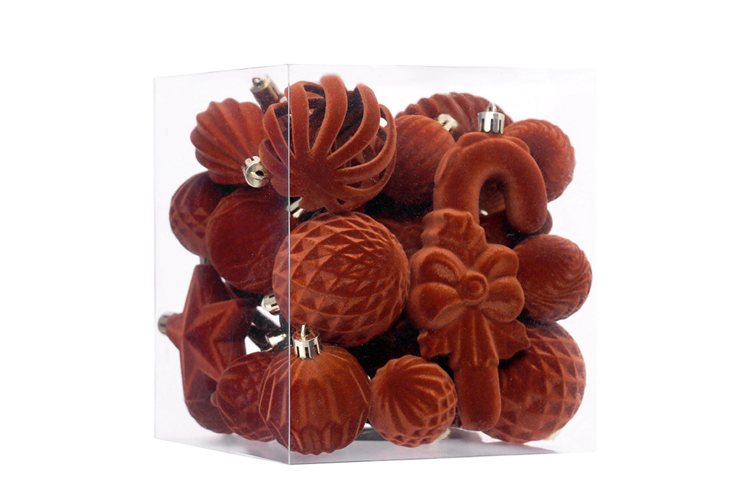 **Flocked Shaped Christmas Ball Decoration Set**