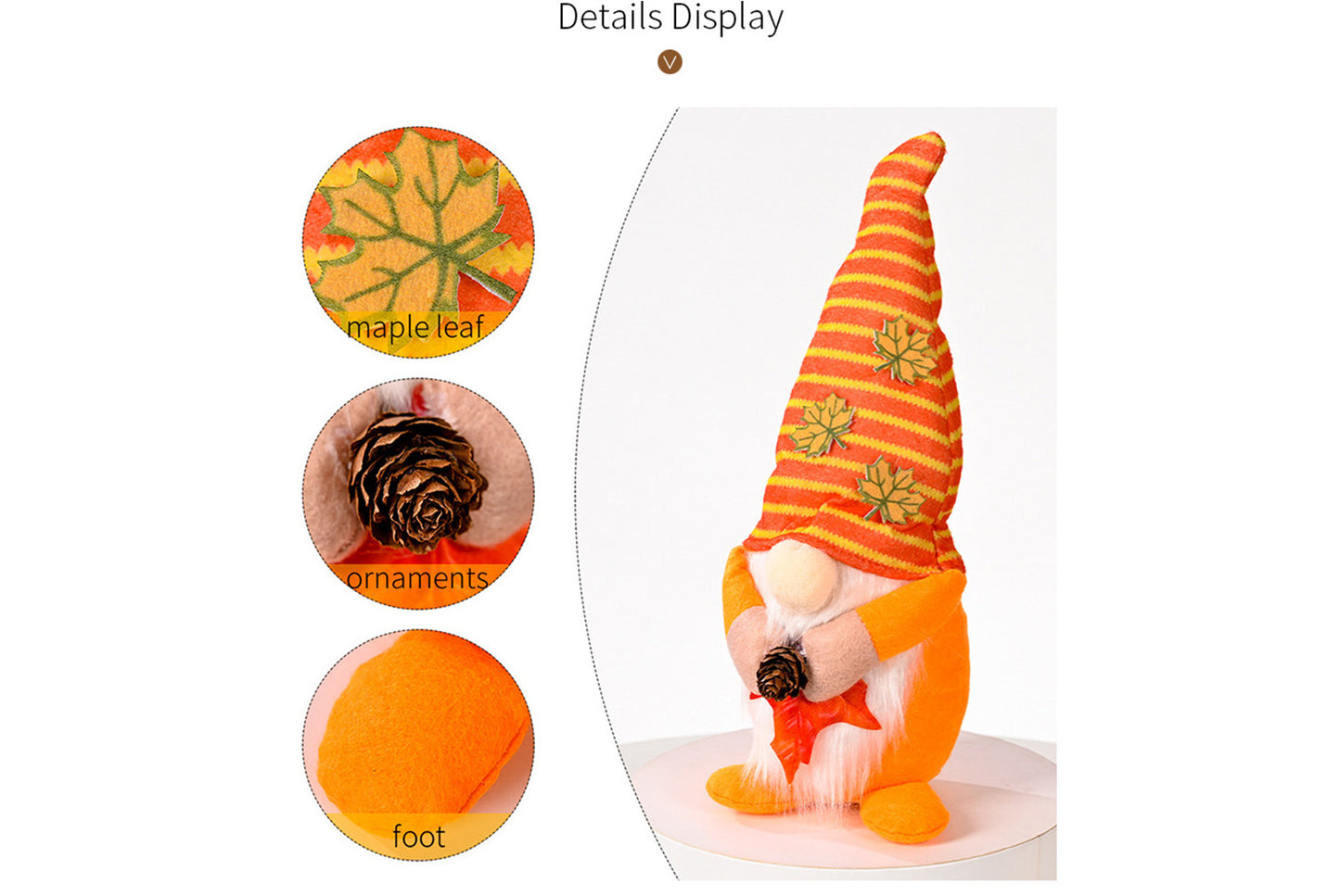 **Autumn Maple Leaf Rudolph Doll | Thanksgiving Dancing Hat Ornament**